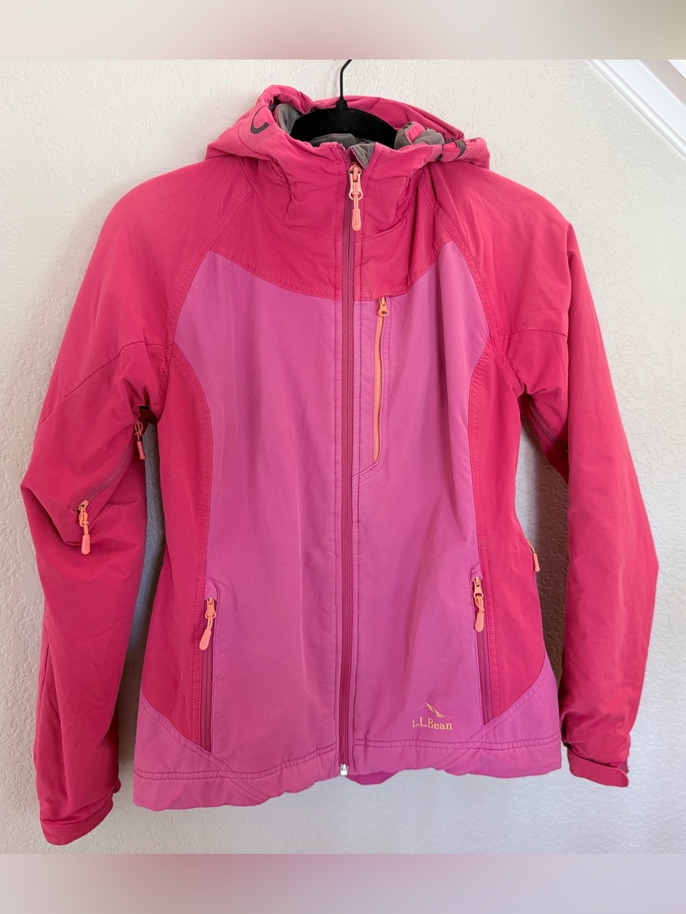 L.L.Bean Insulated Soft Shell Hooded Jacket Pink Coral Women's XS